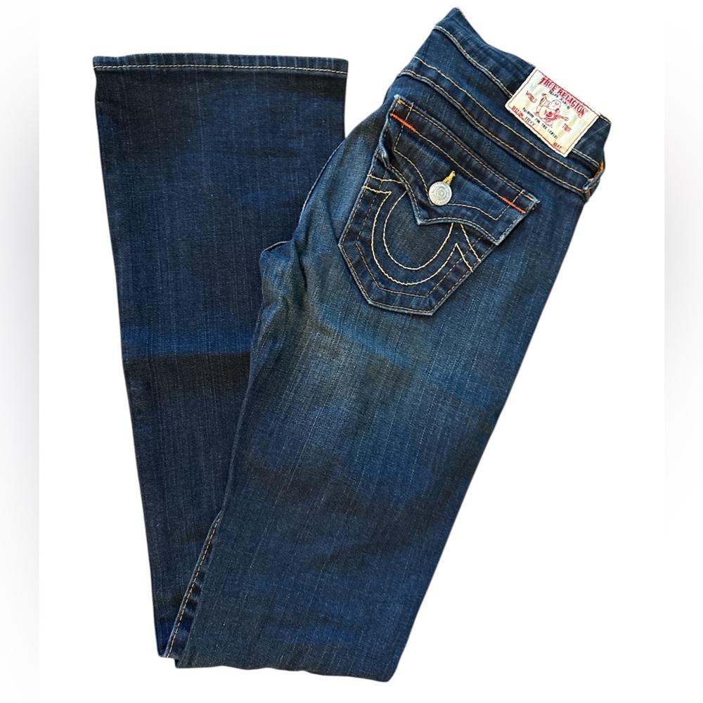 True Religion Women's Dark Blue Becky Boot Cut Jeans
